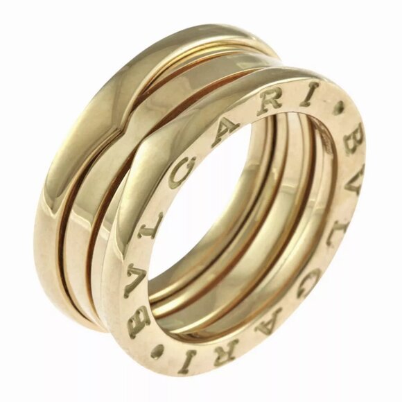 BVLGARI Ring US 5 1/8 EU50 K18 yellow gold B-zero.1 3 bands used - Picture 1 of 6